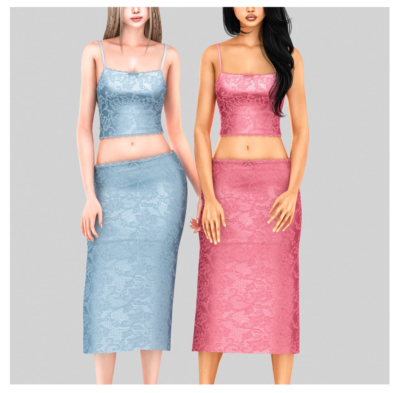 Комплект топ + юбка Val lace two pieces set